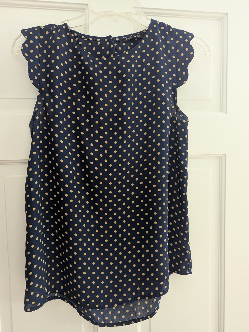 Papermoon Navy Polka Dot Sleeveless Blouse